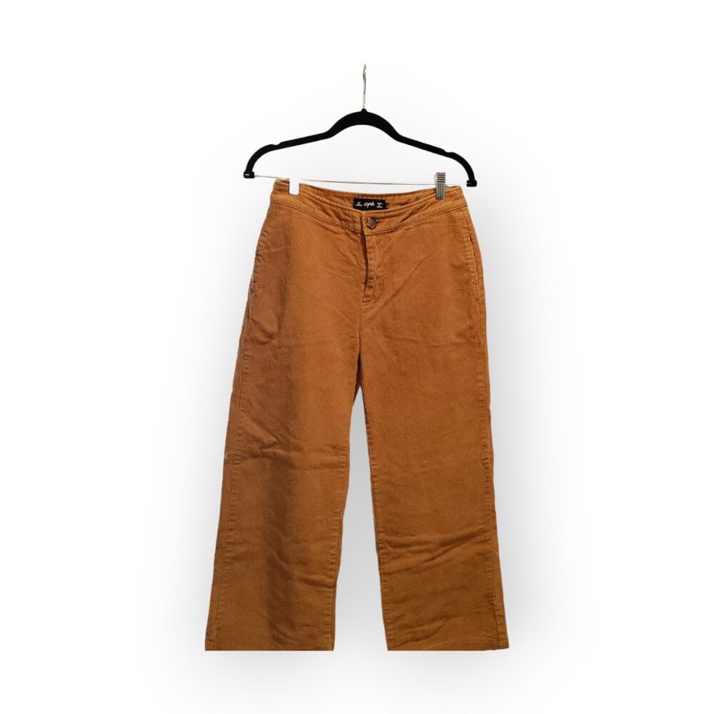 Camel Cotton Corduroy High Waist Wide Leg Pants - Picture 3 of 4